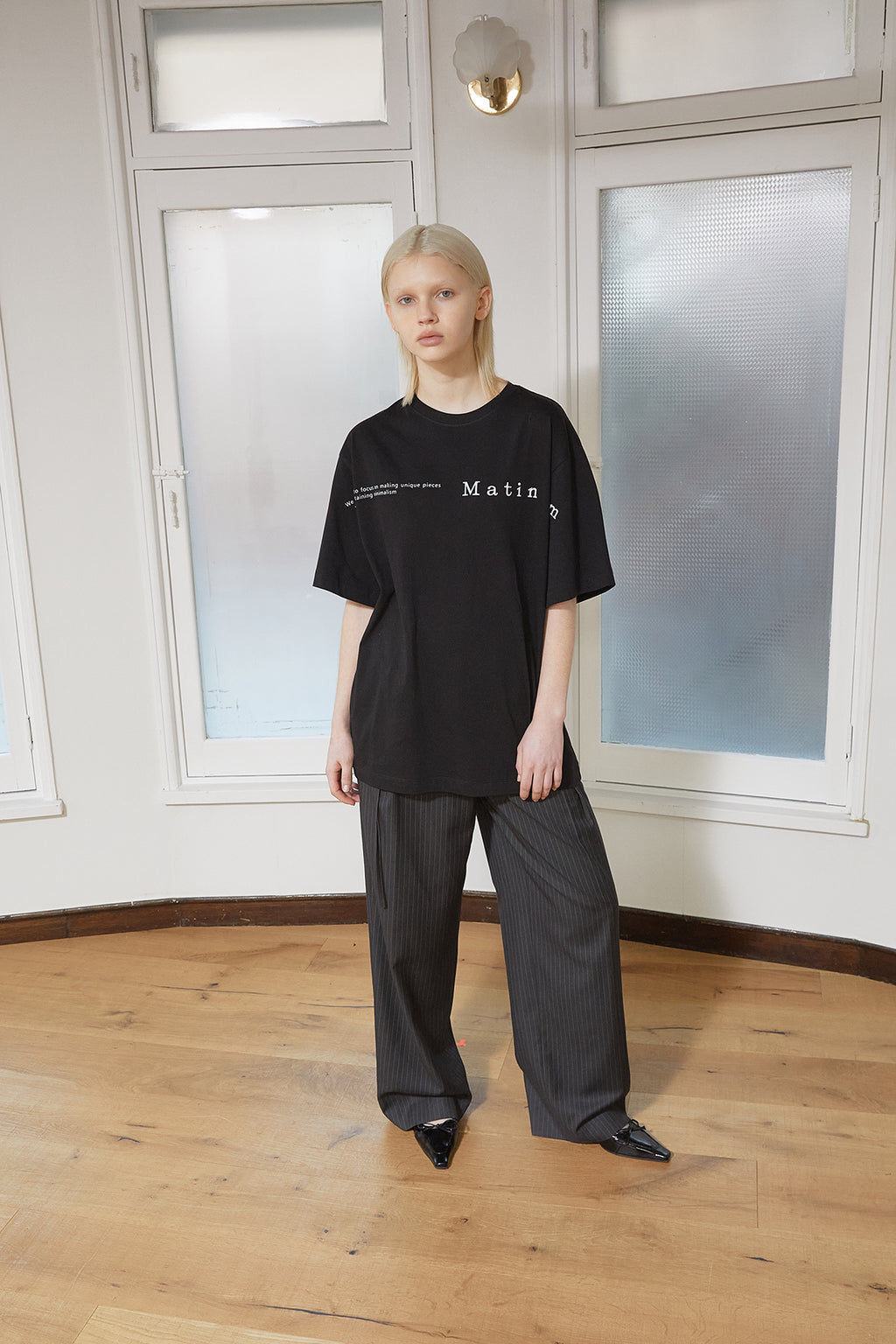 Matin Kim - Half Text Logo Top (Black) product image 10 | TRAB K-Fashion Australia