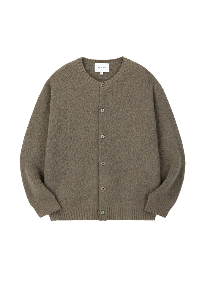 Art if acts - Mohair Round Neck Cardigan (Light Grey) product image 6 | TRAB K-Fashion Australia