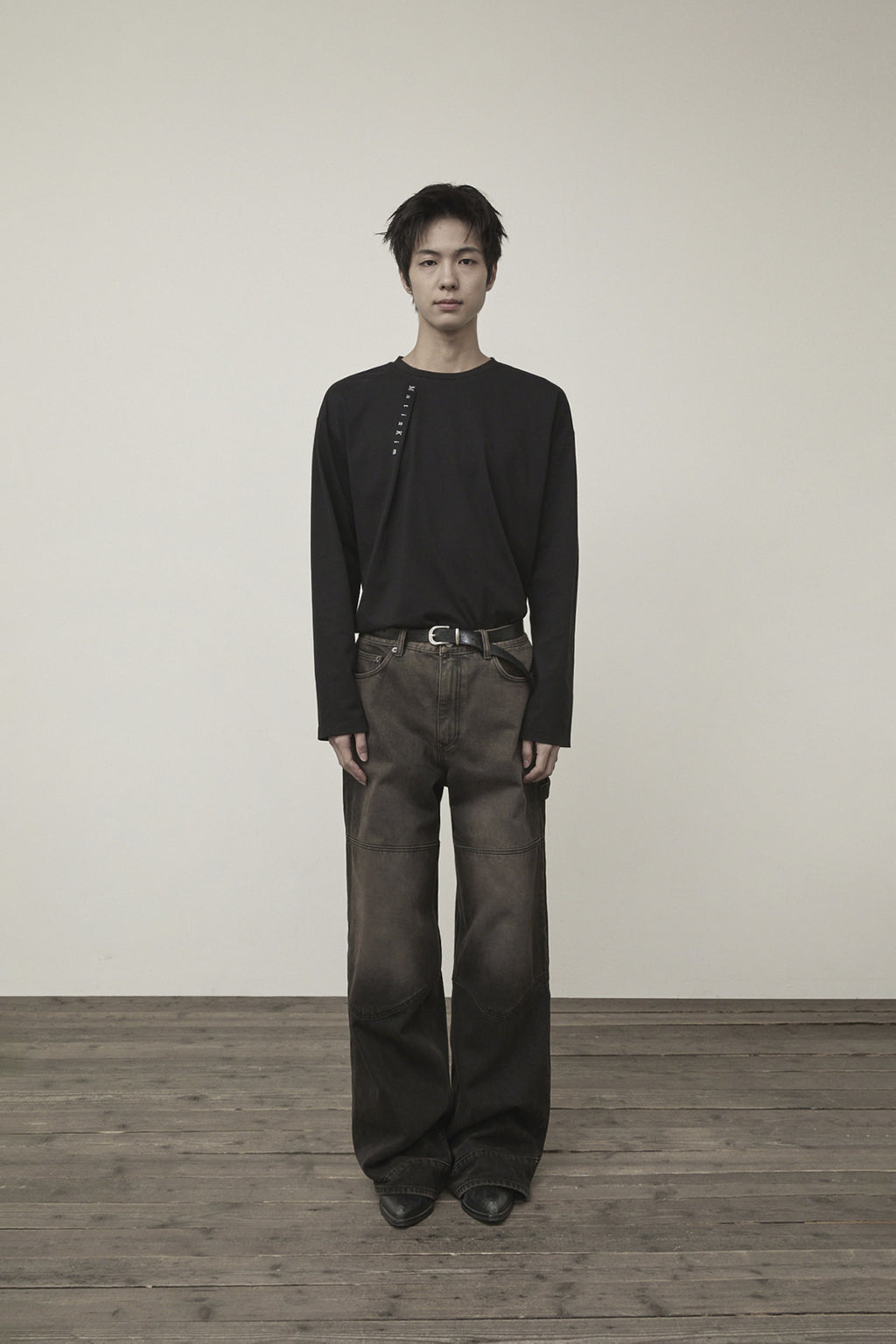 Matin Kim - Tuck Point Long Sleeve Top (Black) product image 10 | TRAB K-Fashion Australia