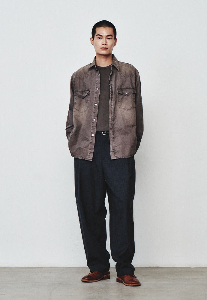 Art if acts - Vintage Western Shirt (Moss Grey) product image 1 | TRAB K-Fashion Australia