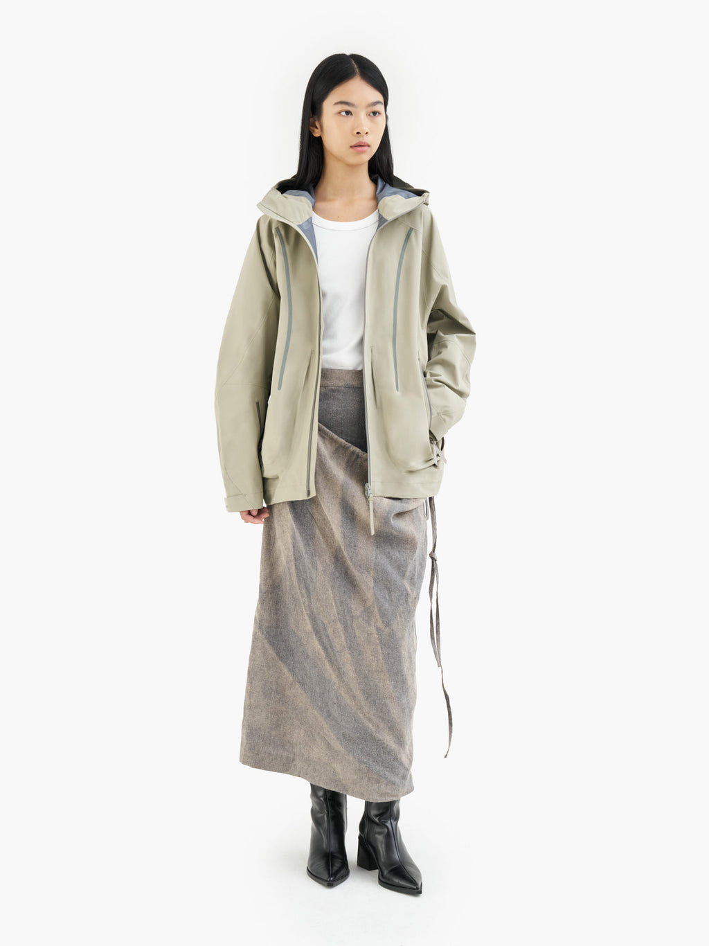 Jiyong Kim - Gore-Tex Draped Windbreaker (Sage Green) product image 4 | TRAB K-Fashion Australia