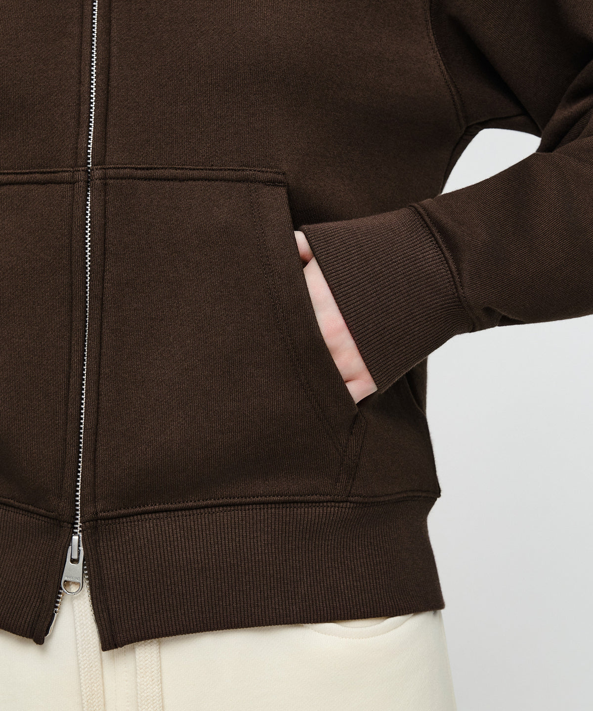Marithe & Francois Girbaud - Small Classic Logo Hoodie Zipup (Brown) product image 4 | TRAB K-Fashion Australia