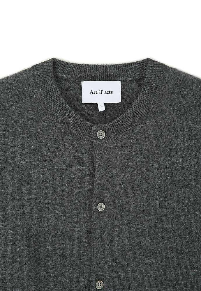 Art if acts - Wholegarment Round Neck Cardigan (Charcoal) product image 9 | TRAB K-Fashion Australia