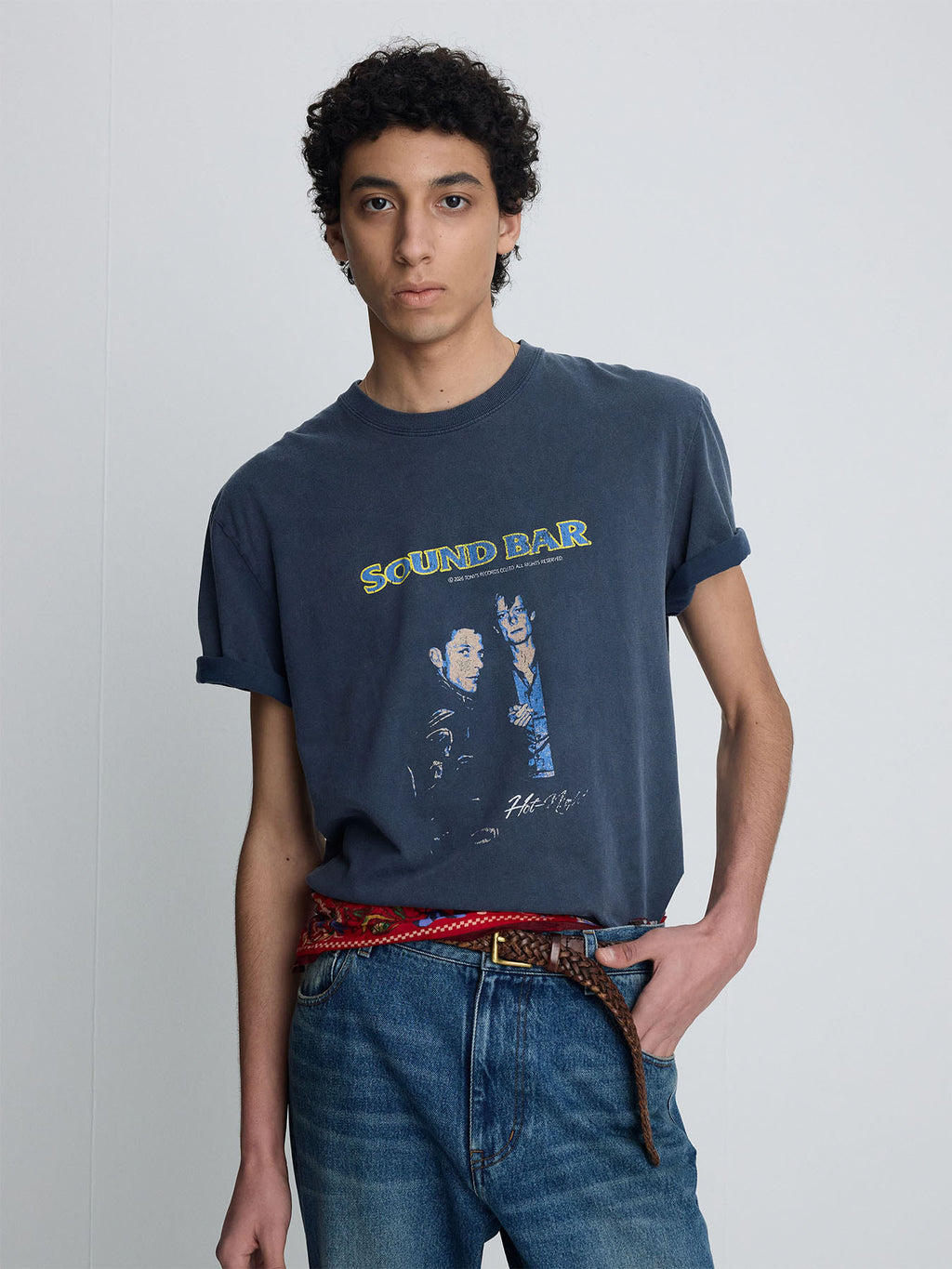 Tonywack - Garment-Dyed Sound Bar T-Shirt (Faded Navy) product image 7 | TRAB K-Fashion Australia
