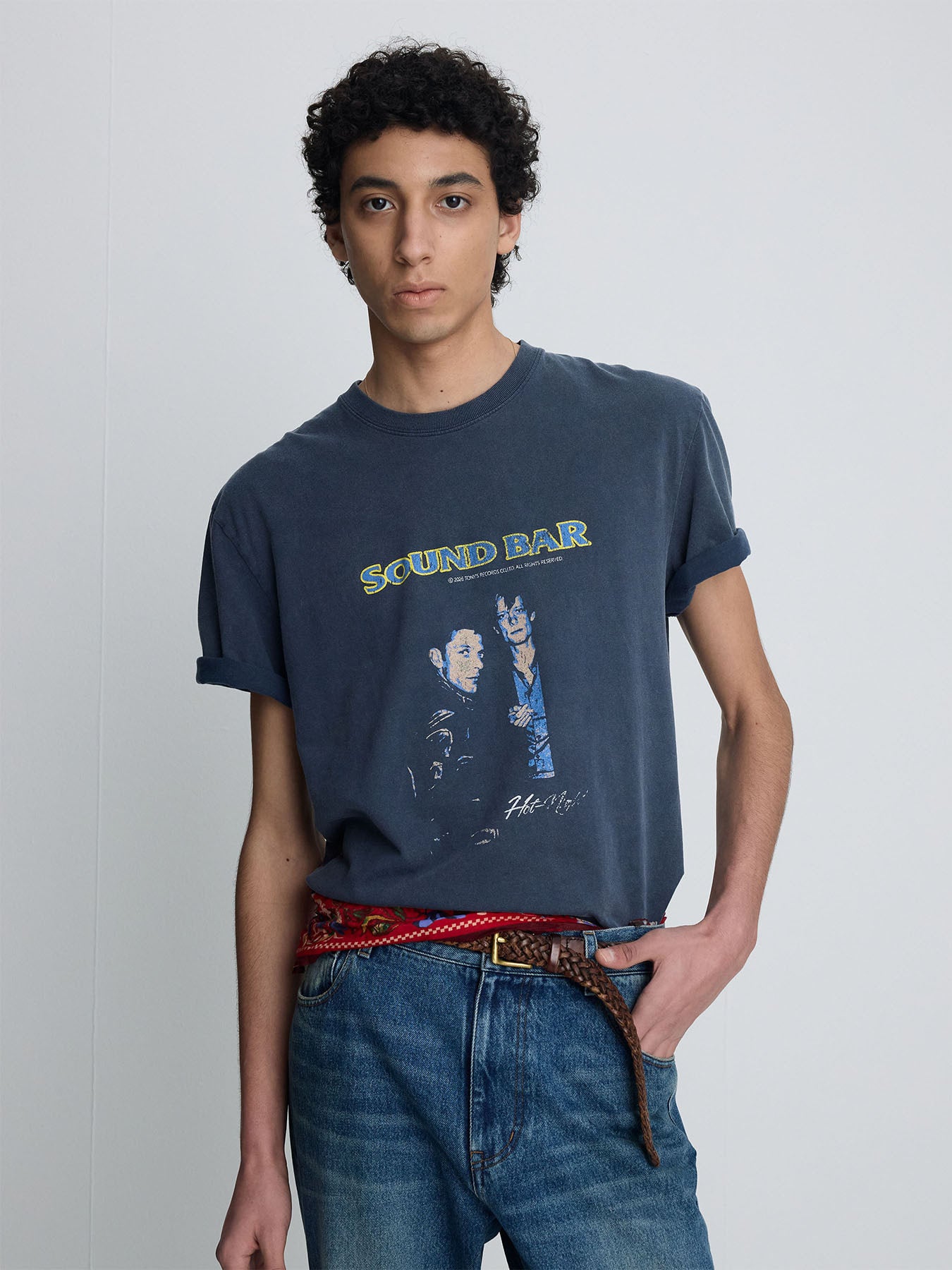 Tonywack - Garment-Dyed Sound Bar T-Shirt (Faded Navy) product image 7 | TRAB K-Fashion Australia