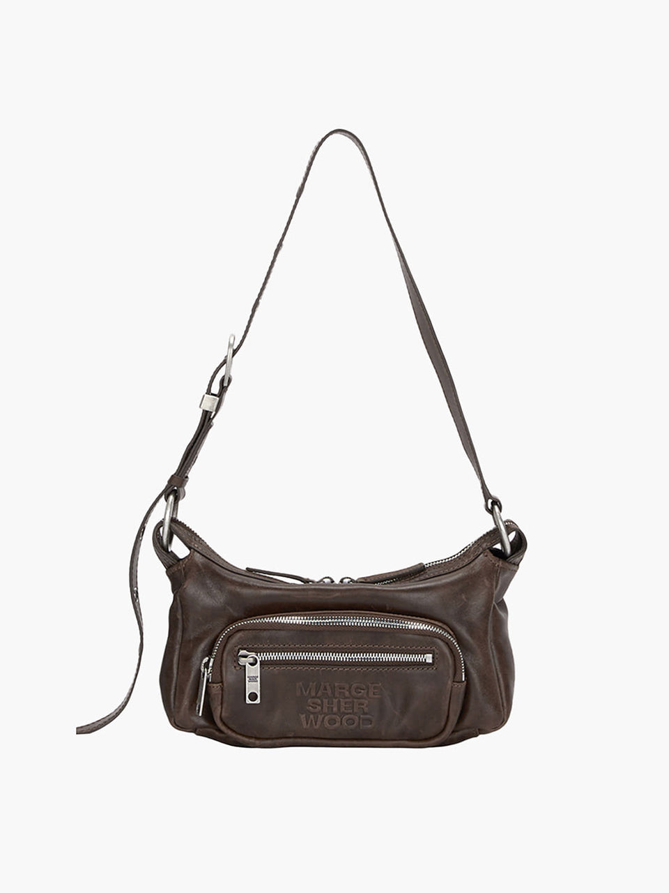 Marge Sherwood - Outpocket Hobo Mini (Washed Brown Pull-Up) product image 1 | TRAB K-Fashion Australia