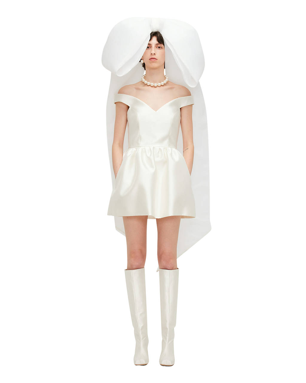 Kimhe Kim - Giant Ribbon Belt (White) product image 1 | TRAB K-Fashion Australia