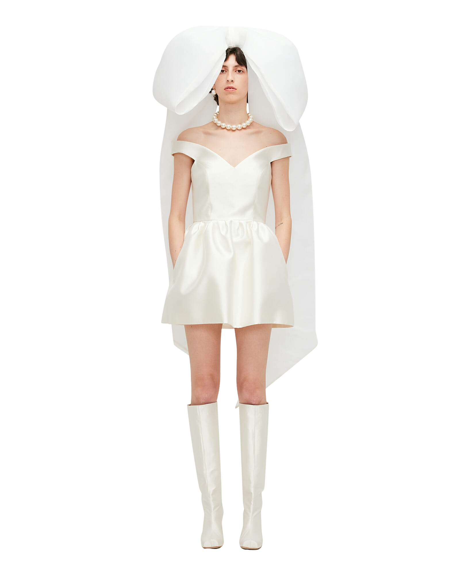 Kimhe Kim - Giant Ribbon Belt (White) product image 1 | TRAB K-Fashion Australia