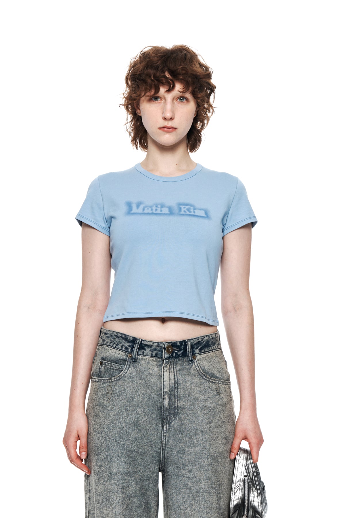 Matin Kim - Matin Shade Logo Crop Top (Sky) product image 5 | TRAB K-Fashion Australia