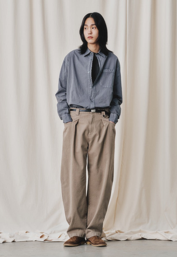 Art if acts - Padre Garment-dyed Shirt (Bluish Grey) product image 1 | TRAB K-Fashion Australia