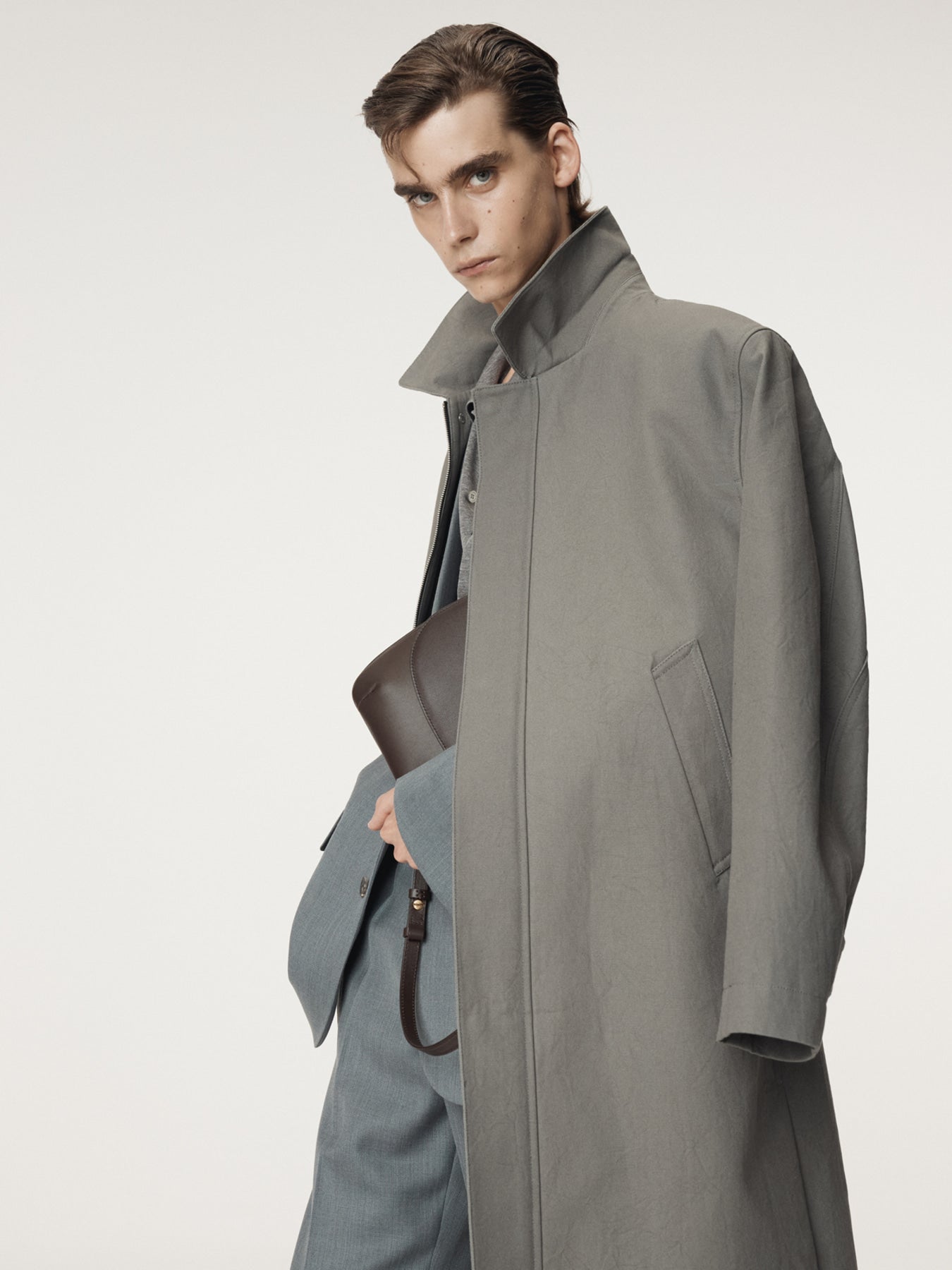 Recto - Diego Heavy Cotton Coat (Stone Grey) product image 4 | TRAB K-Fashion Australia