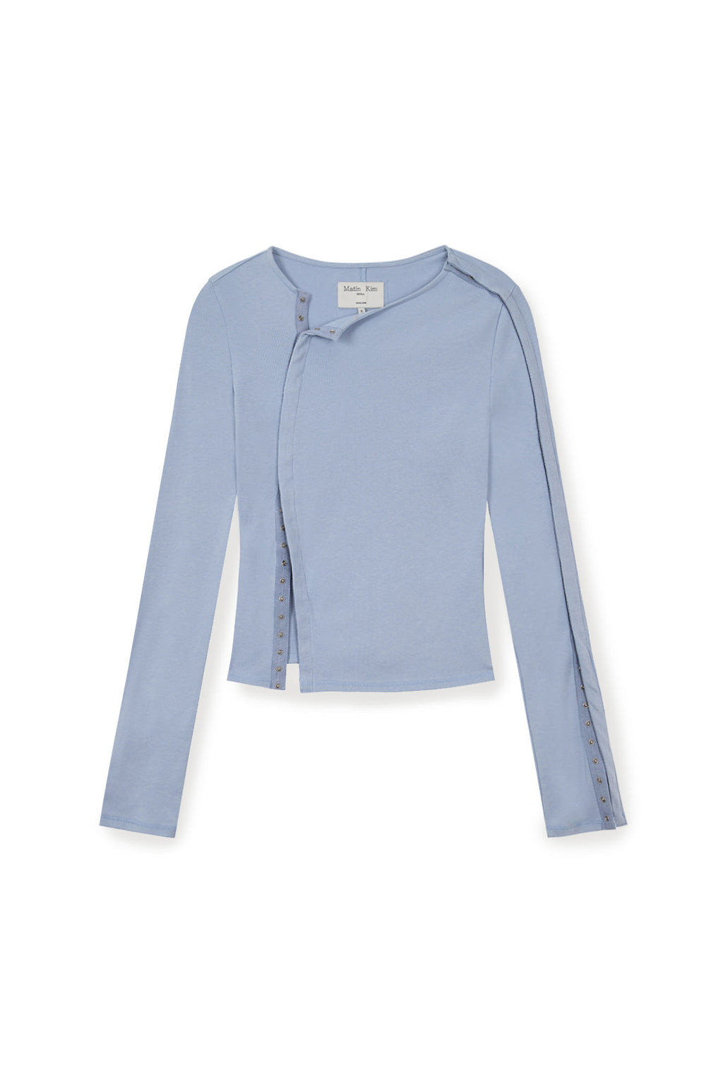 Matin Kim - Snap Detail Slim Top (Light Blue) product image 1 | TRAB K-Fashion Australia