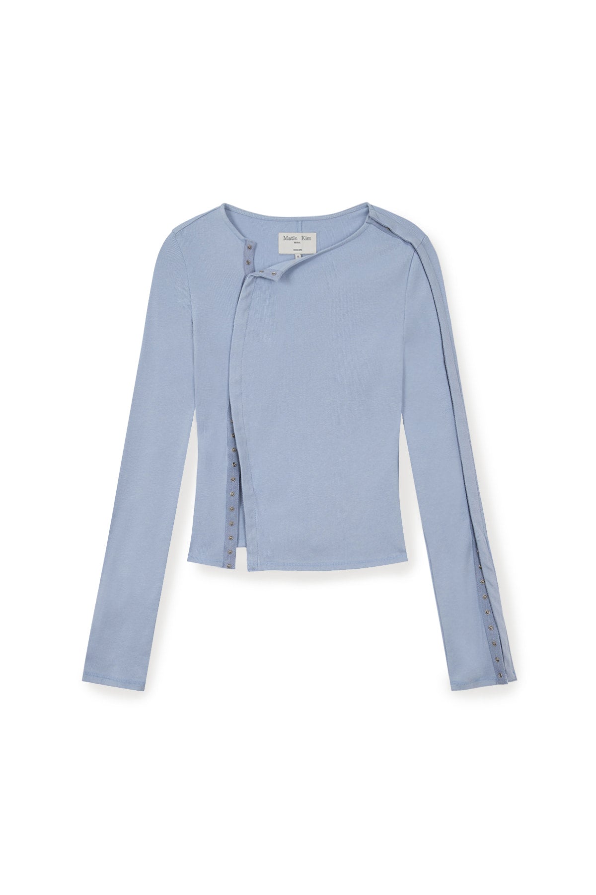 Matin Kim - Snap Detail Slim Top (Light Blue) product image 1 | TRAB K-Fashion Australia