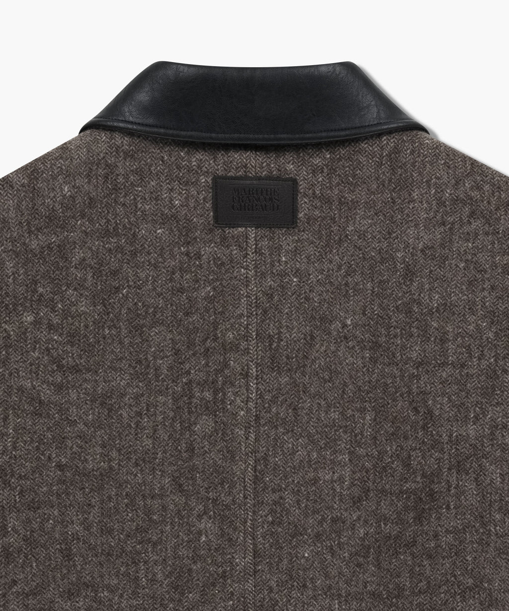 Marithe & Francois Girbaud - Collar Point Half Coat (Brown) product image 15 | TRAB K-Fashion Australia