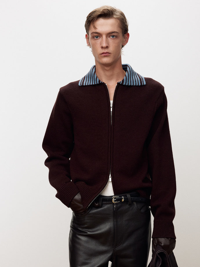 Tonywack - Contrast Collar Full-Zip Blouson (Brown) product image 5 | TRAB K-Fashion Australia