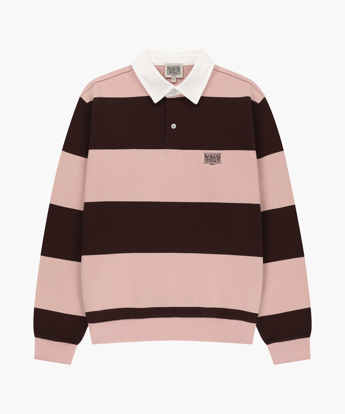 Marithe & Francois Girbaud - Small Classic Logo Rugby Stripe Sweatshirt (Brown) product image 5 | TRAB K-Fashion Australia