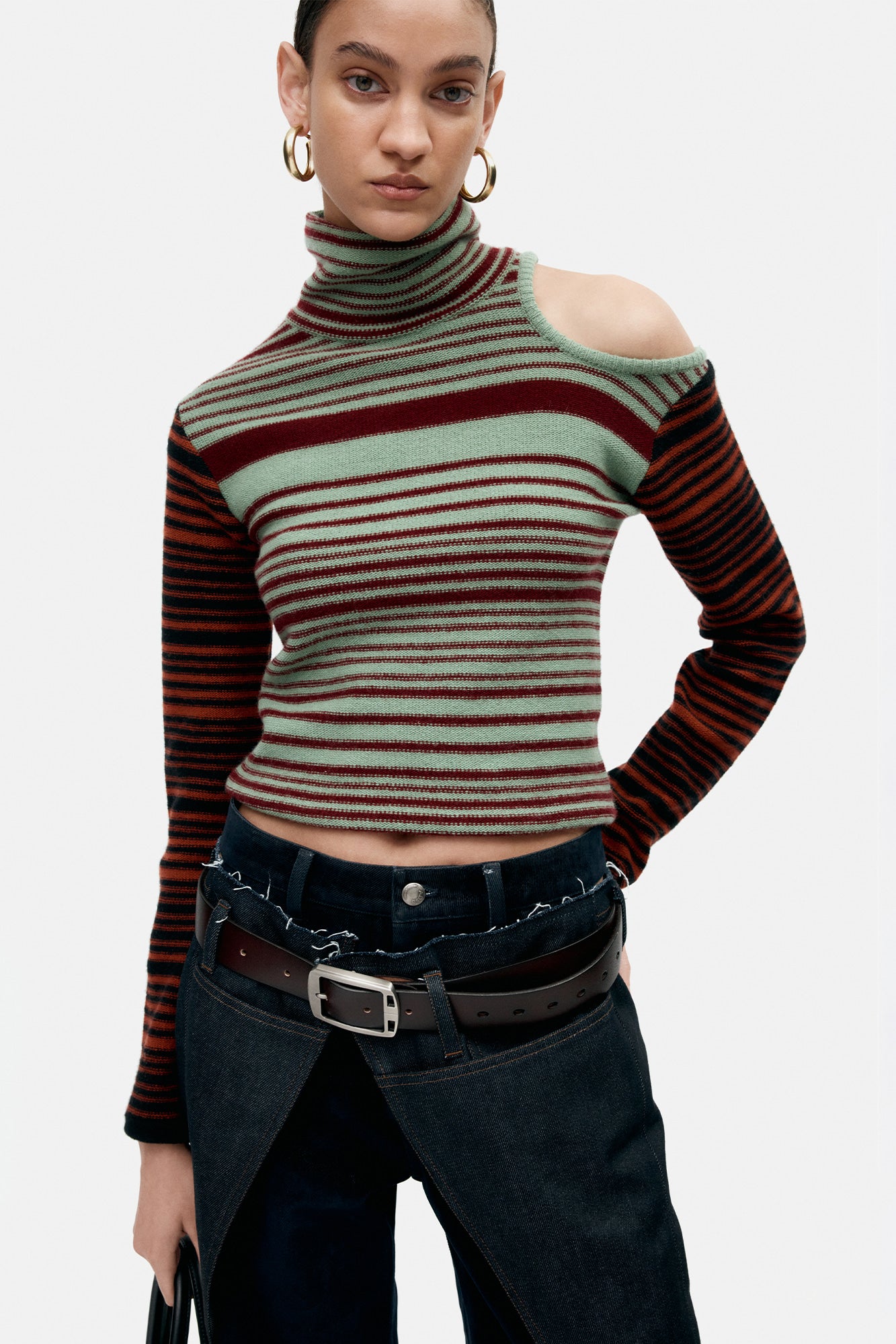 Andersson Bell - Elodie Multi Stripe Cut-Out Top (Green) product image 4 | TRAB K-Fashion Australia