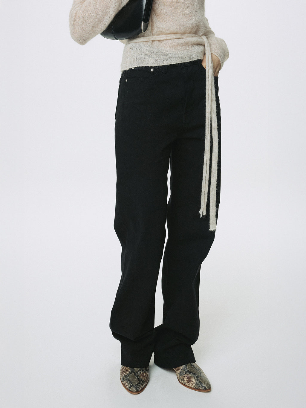 Tonywack - Twisted Seam Straight-Leg Denim Jeans (Black) product image 1 | TRAB K-Fashion Australia