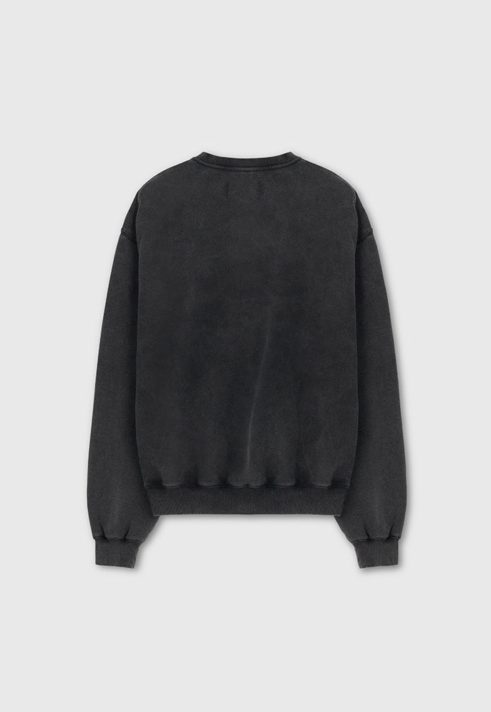Tonywack - Embroidery Overlap College Sweatshirt (Faded Black) product image 6 | TRAB K-Fashion Australia
