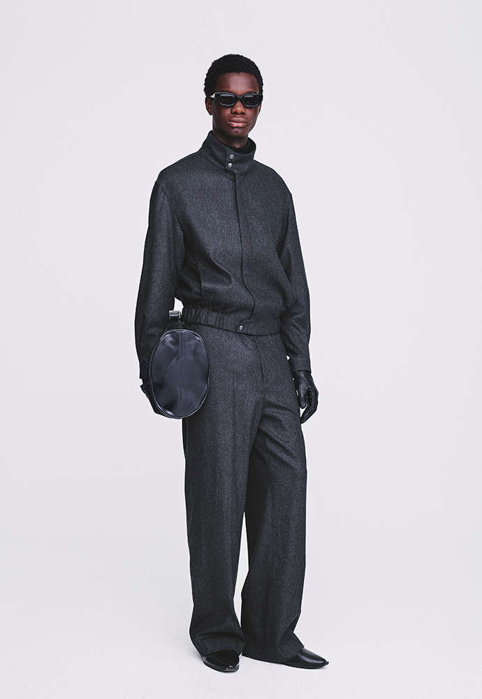 Tonywack - Wool And Cashmere High Collar Stud Blouson (Dark Grey) product image 1 | TRAB K-Fashion Australia