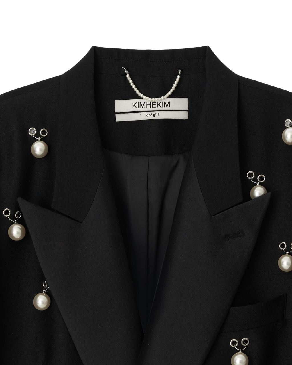Kimhe Kim - Pearl Embellished Wool Silk Tuxedo Jacket (Black) product image 11 | TRAB K-Fashion Australia