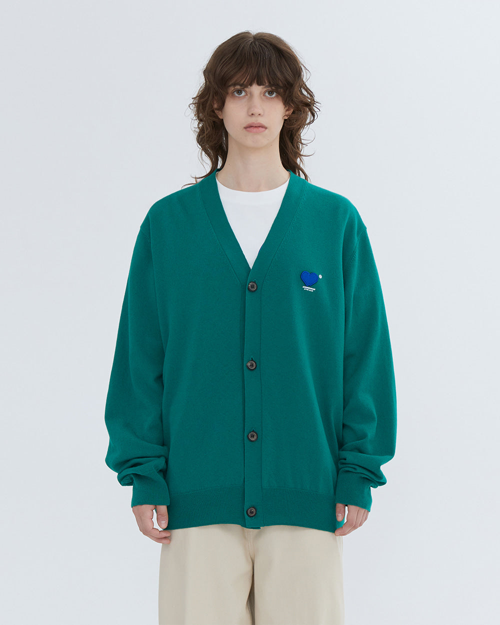 Ader Error - Twin heart logo cardigan (Green) product image 1 | TRAB K-Fashion Australia