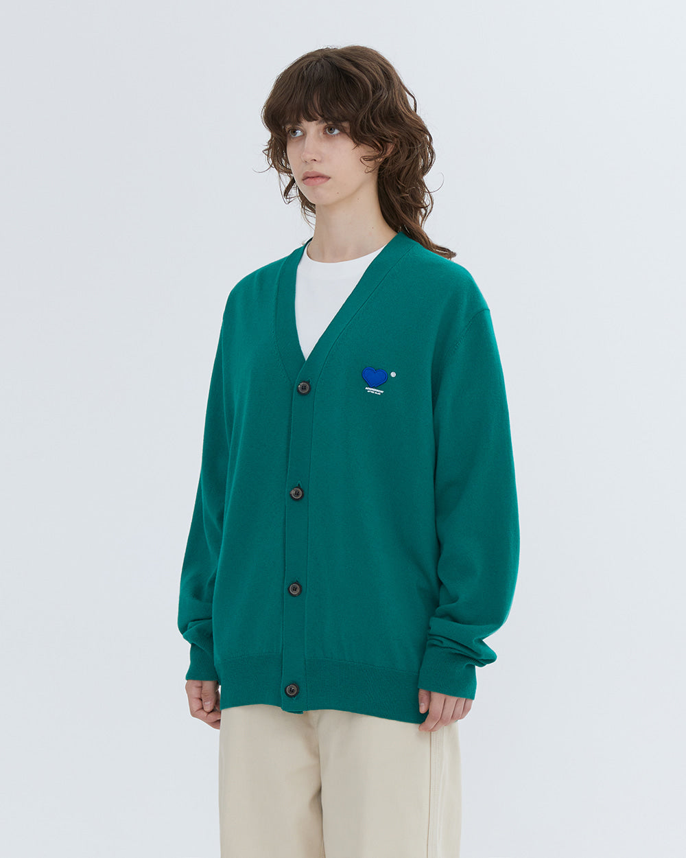 Ader Error - Twin heart logo cardigan (Green) product image 2 | TRAB K-Fashion Australia