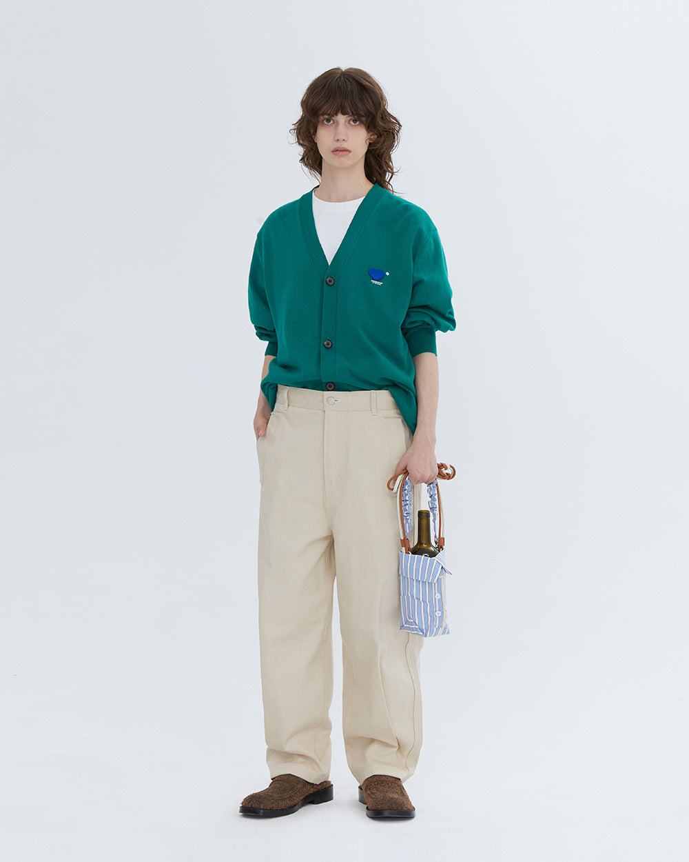 Ader Error - Twin heart logo cardigan (Green) product image 5 | TRAB K-Fashion Australia