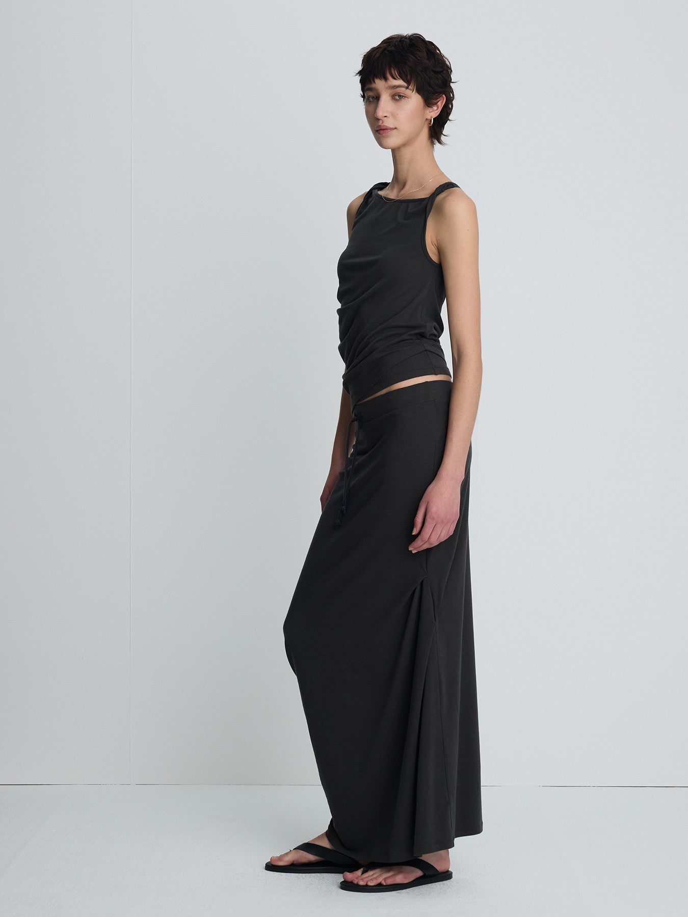 Tonywack - Soft Draped Twist Sleeveless Top (Charcoal) product image 4 | TRAB K-Fashion Australia