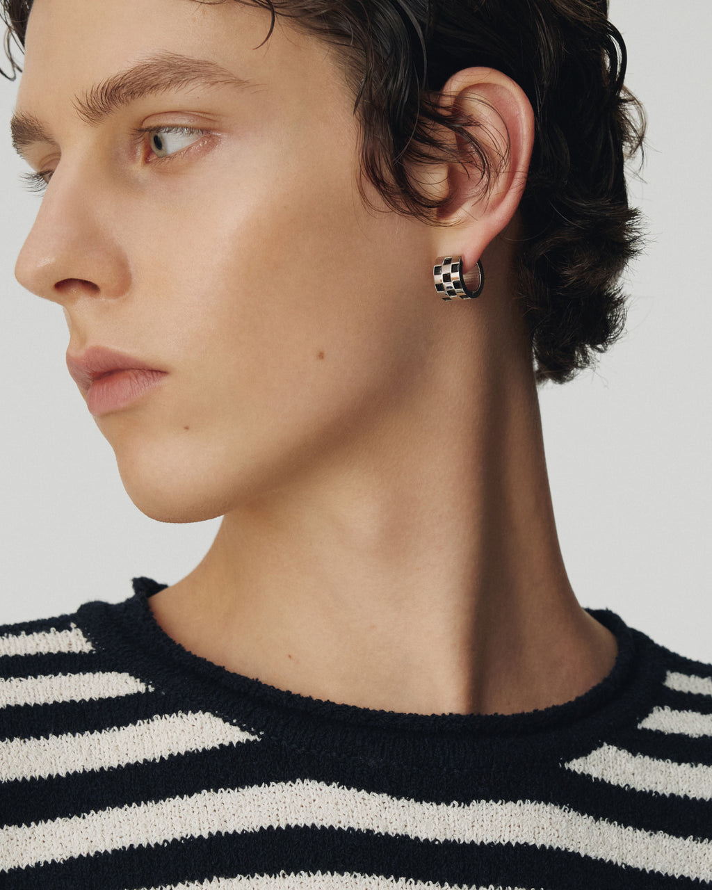 Numbering - Checkered Hoop Earrings #3232 product image 4 | TRAB K-Fashion Australia