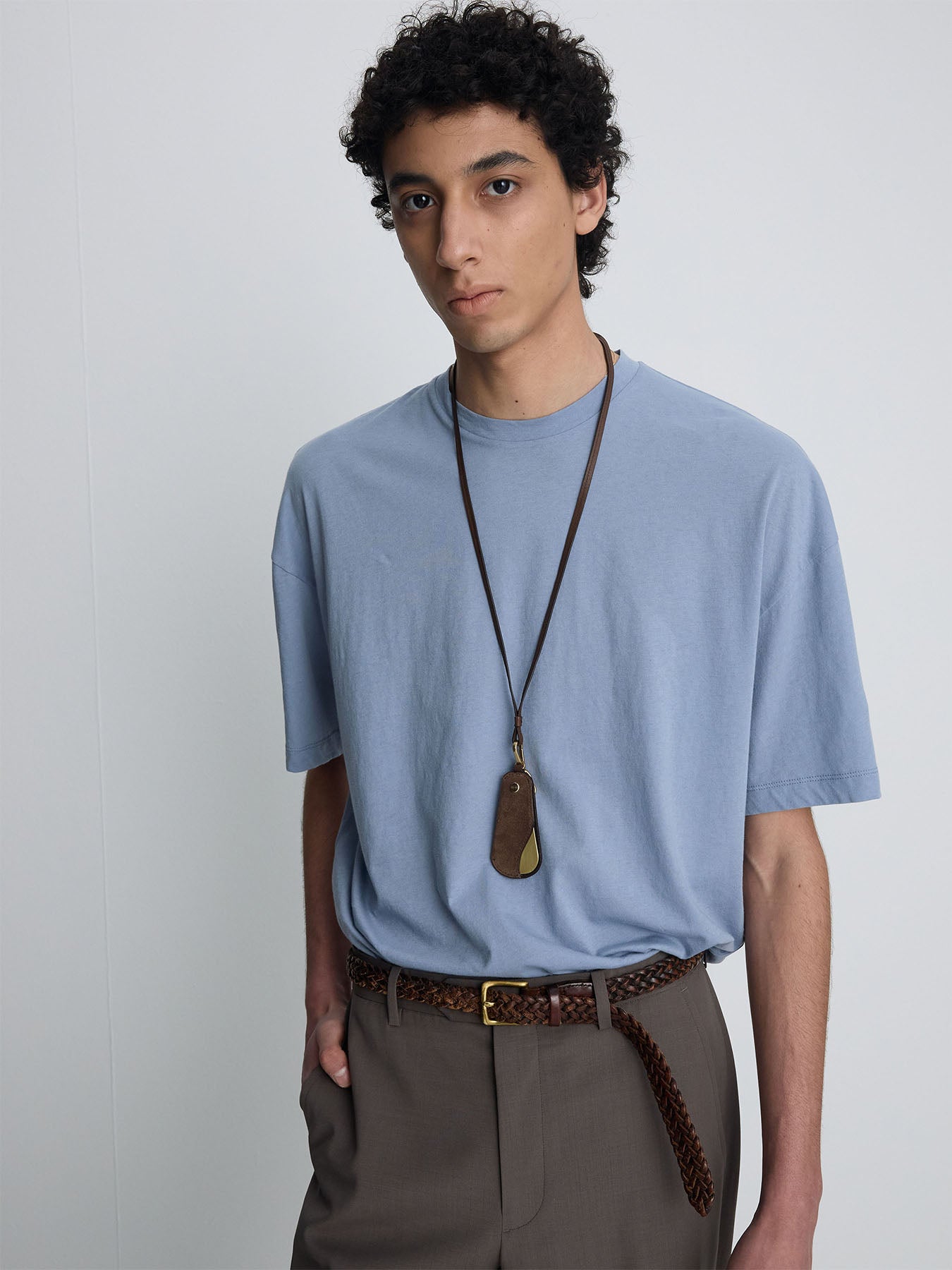 Tonywack - Cotton Cashmere Relaxed T-Shirt (Pale Blue) product image 1 | TRAB K-Fashion Australia