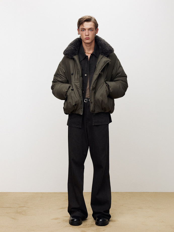 Tonywack - Shearling Collar Puffer Blouson (Olive) product image 3 | TRAB K-Fashion Australia