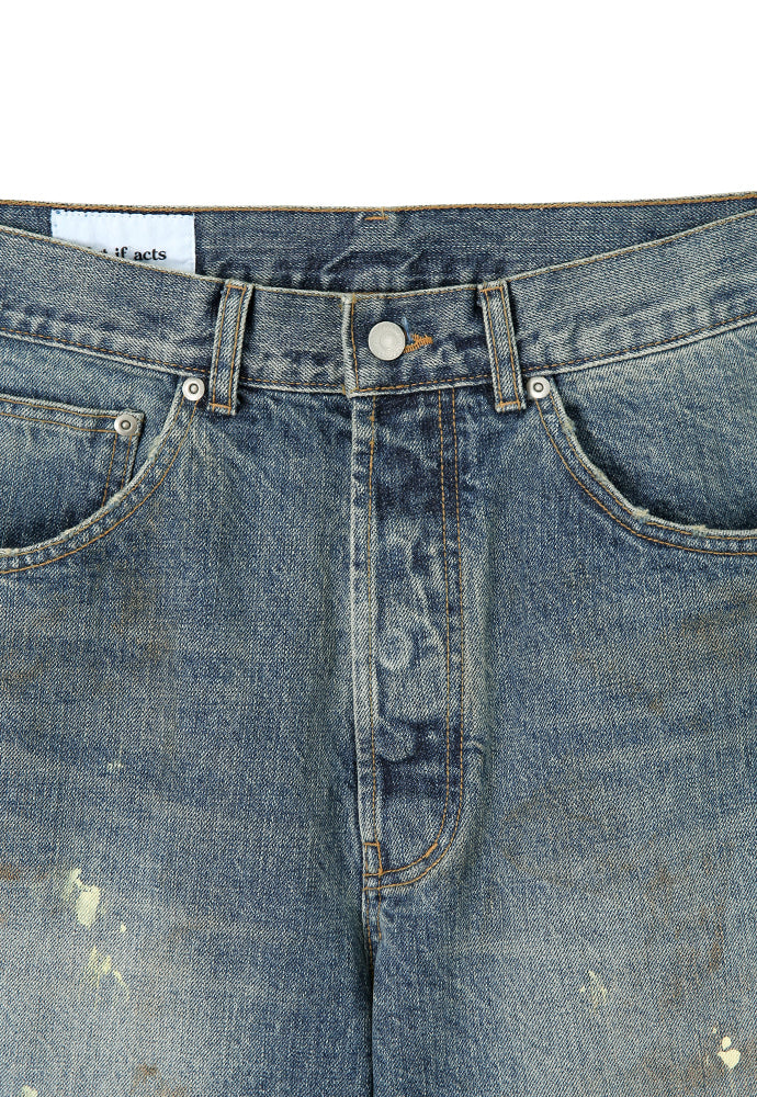 Art if acts - Painted Regular 5P Denim Pants (Used Indigo) product image 8 | TRAB K-Fashion Australia