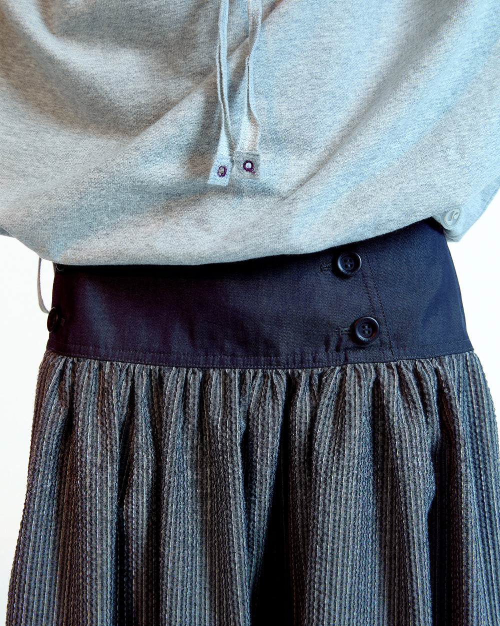 Coyseio - Double Button Stripe Skirt (Black) product image 9 | TRAB K-Fashion Australia