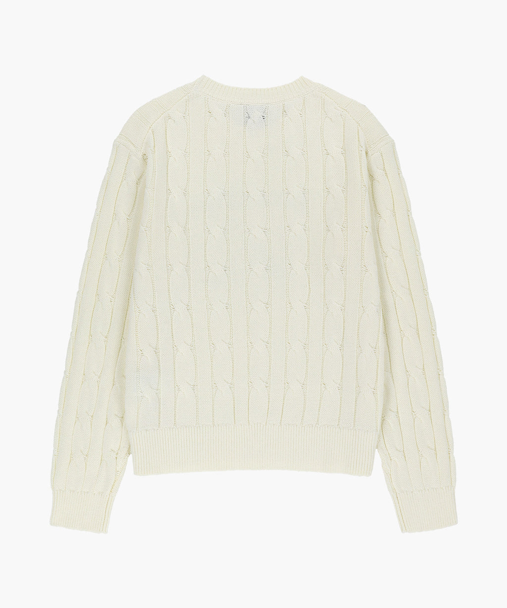 Marithe & Francois Girbaud - Graphic Cable Knit Pullover (Ivory) product image 6 | TRAB K-Fashion Australia