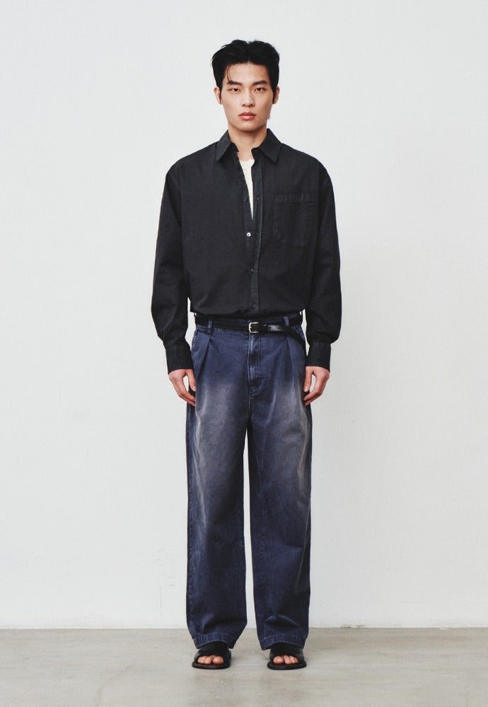 Art if acts - Padre Garment-dyed Shirt (Charcoal) product image 1 | TRAB K-Fashion Australia