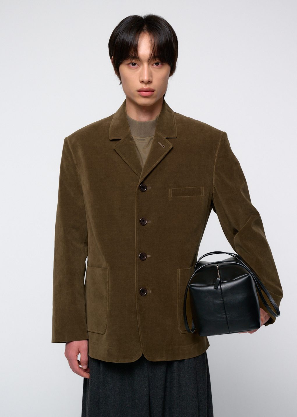 Amomento - Velvet oversized jacket (Khaki) product image 5 | TRAB K-Fashion Australia