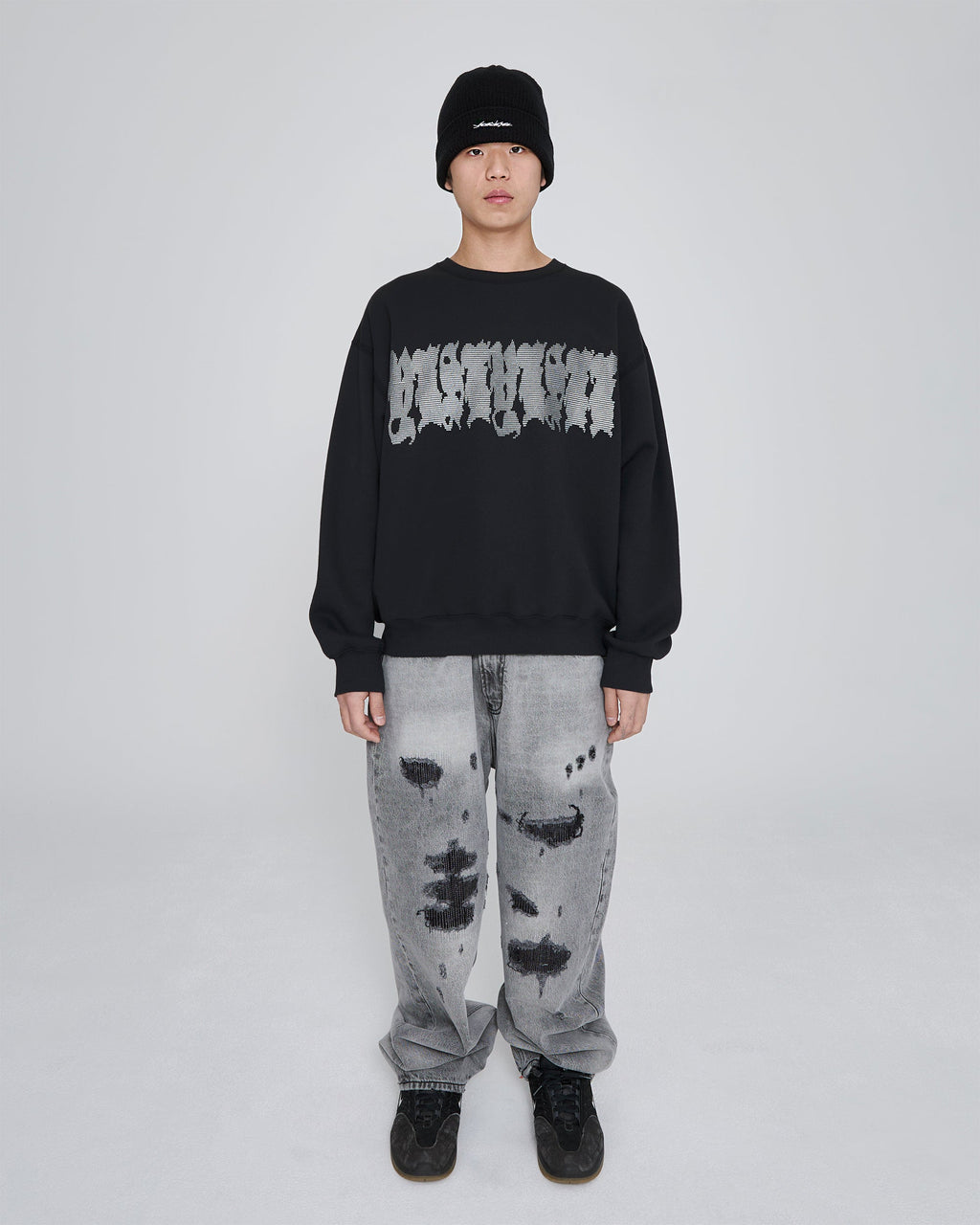 yeseyesee - Y.E.S Typo Sweatshirt (Charcoal) product image 7 | TRAB K-Fashion Australia