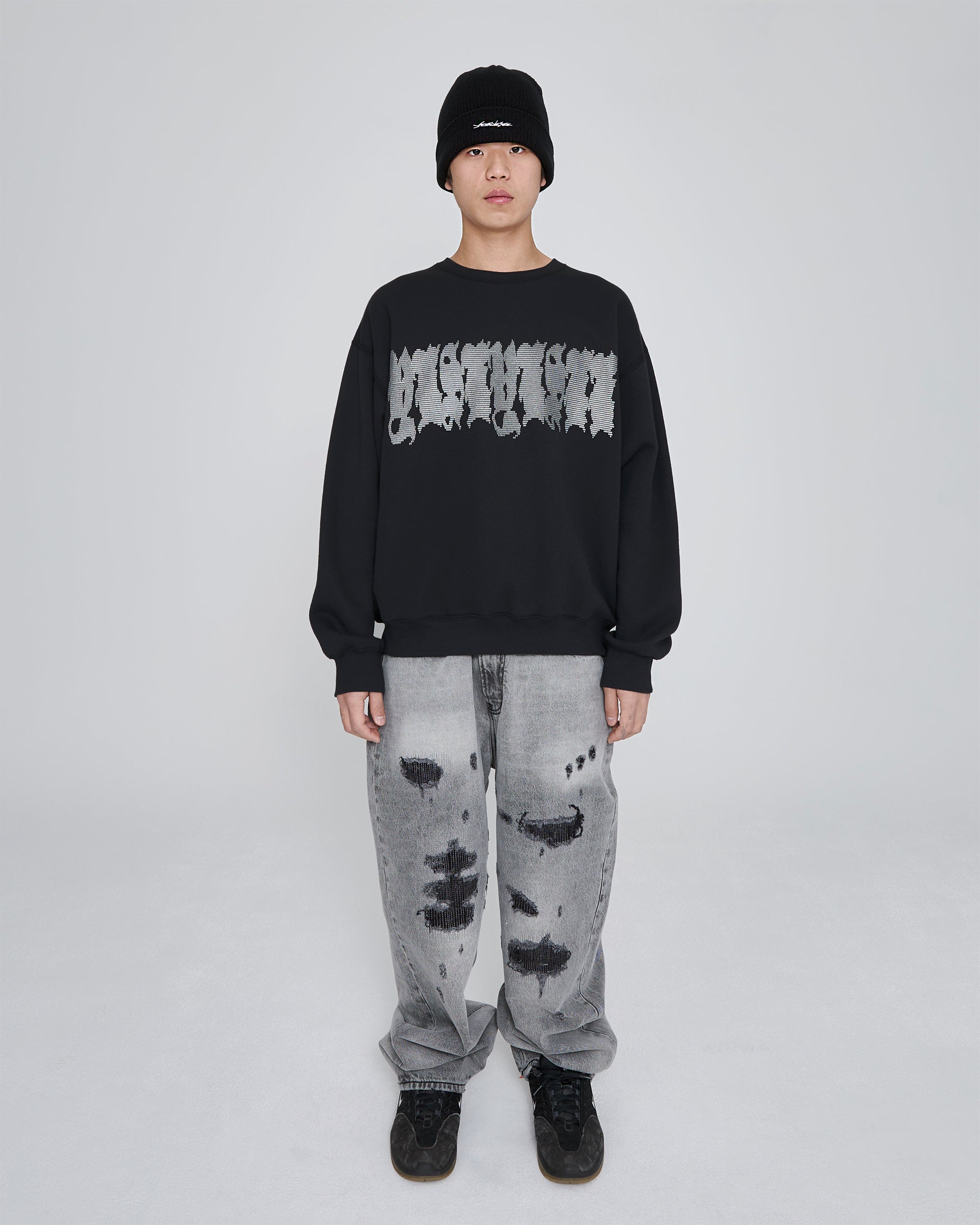 yeseyesee - Y.E.S Typo Sweatshirt (Charcoal) product image 7 | TRAB K-Fashion Australia