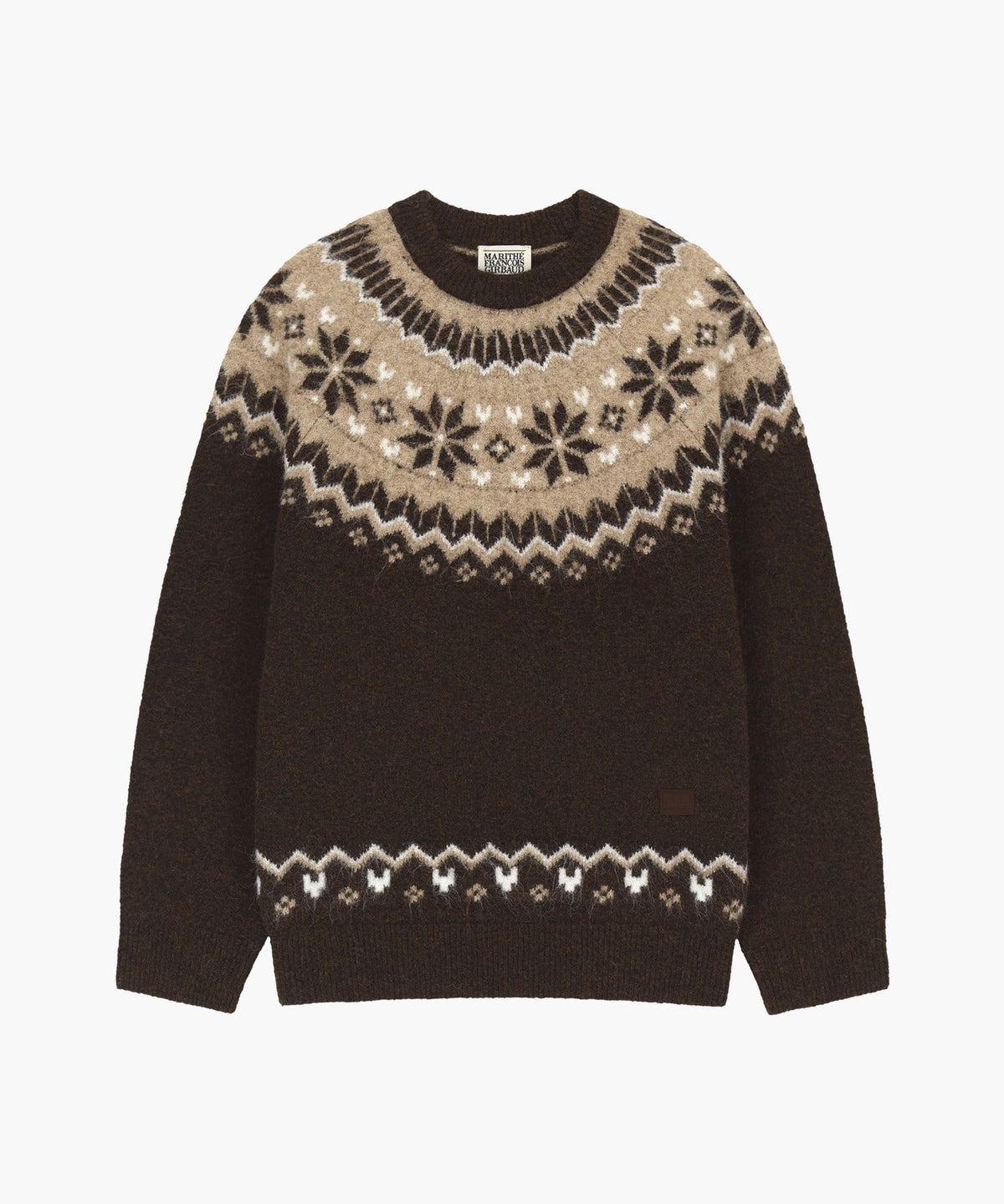 Marithe & Francois Girbaud - Small Classic Logo Nordic Knit Pullover (Brown) product image 6 | TRAB K-Fashion Australia