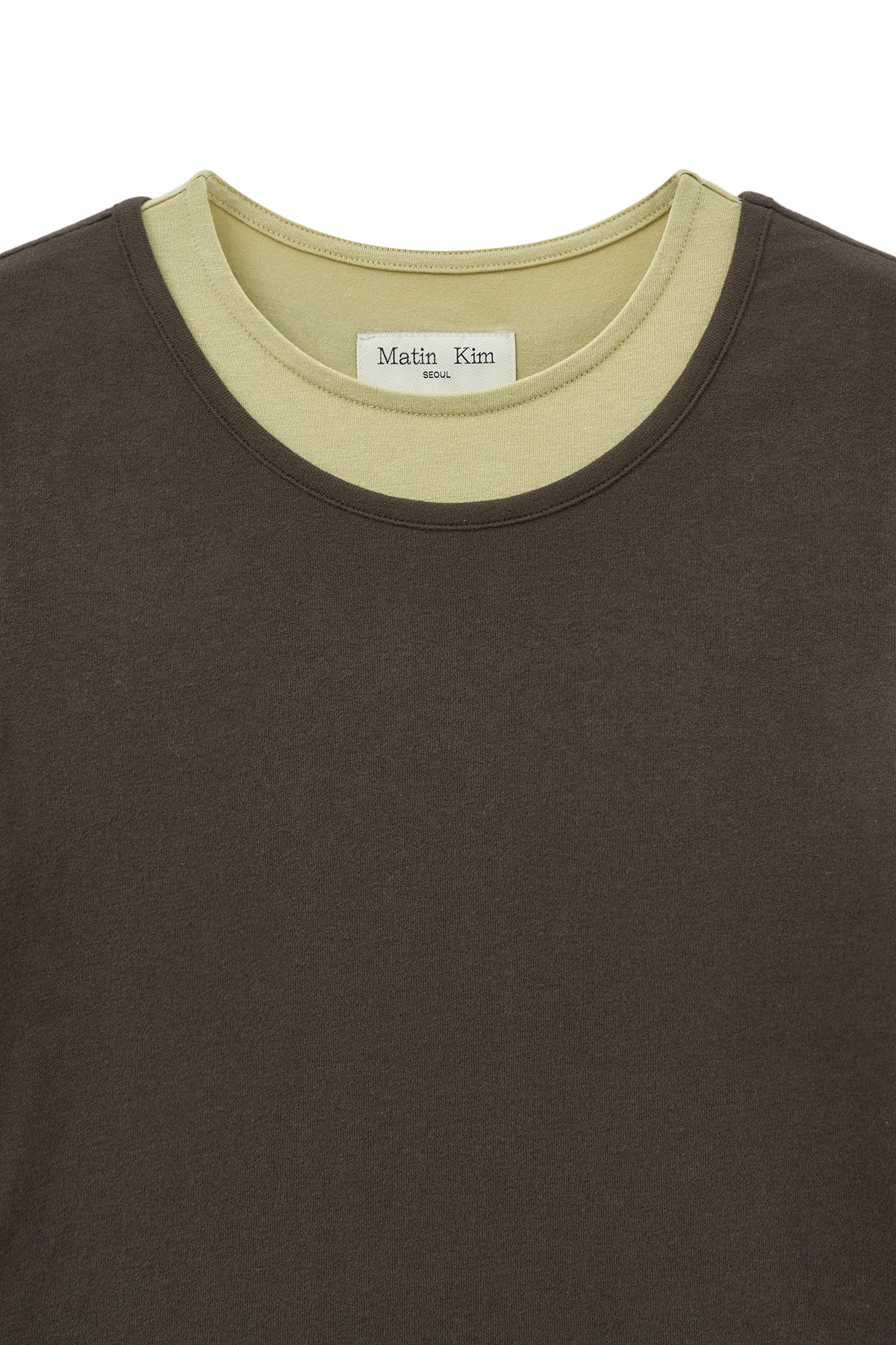 Matin Kim - Layered Point Slim Top (Brown) product image 4 | TRAB K-Fashion Australia