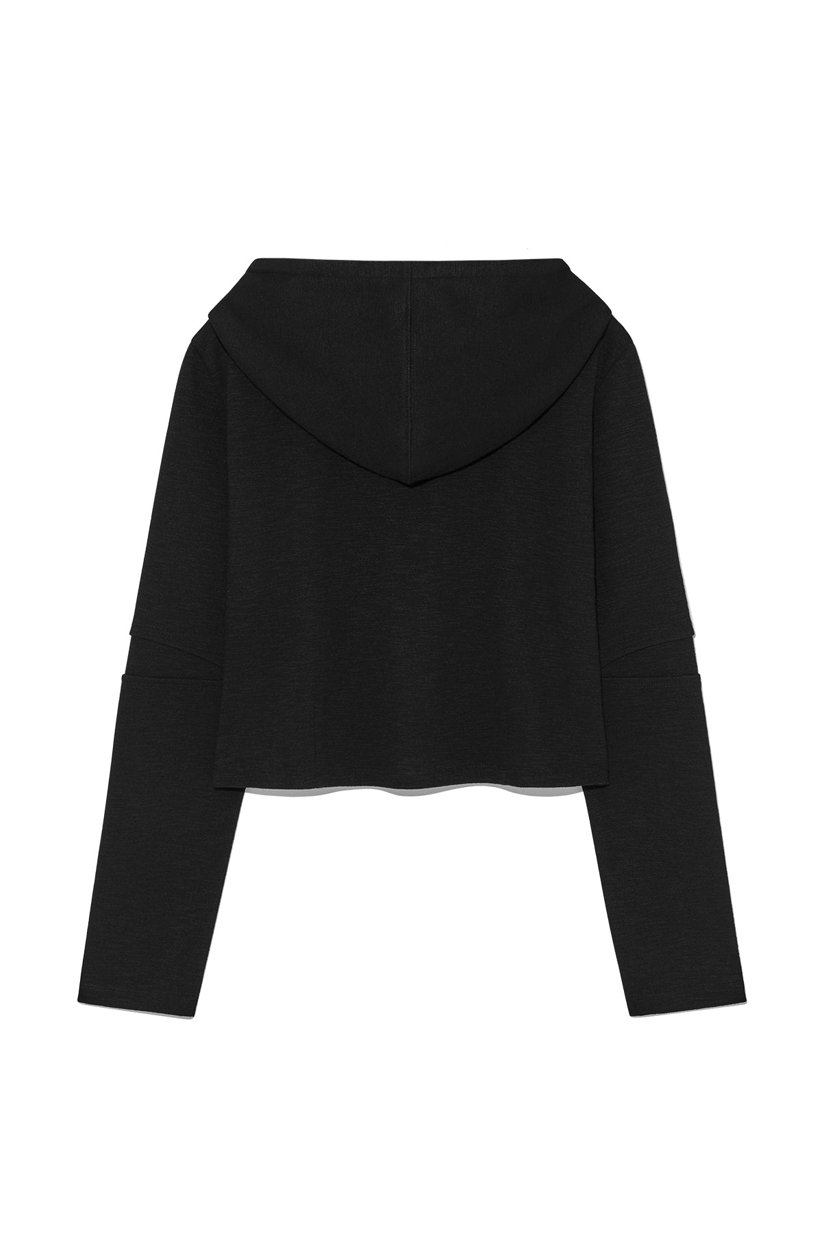 Matin Kim - Sleeve Slit Point Hoody Zip Up (Black) product image 2 | TRAB K-Fashion Australia