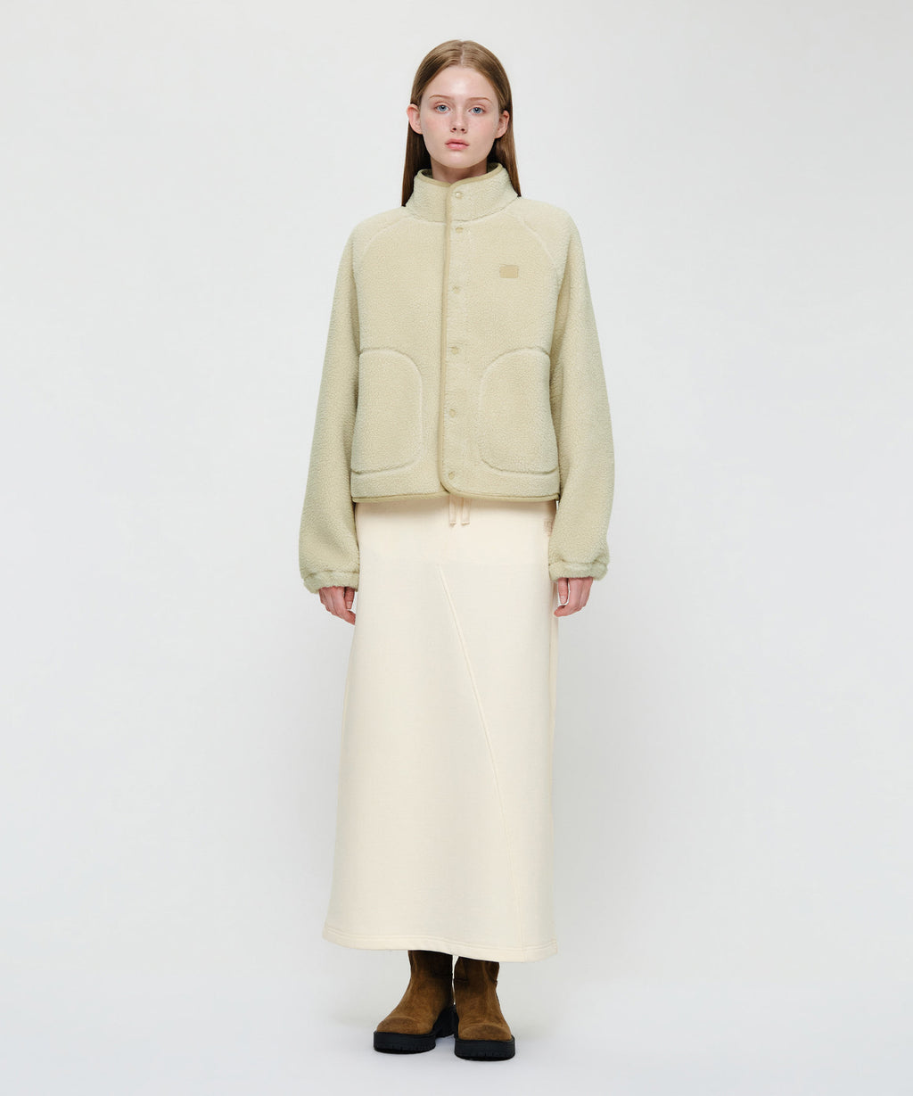 Marithe & Francois Girbaud - High Neck Fleece Jacket (Ivory) product image 4 | TRAB K-Fashion Australia