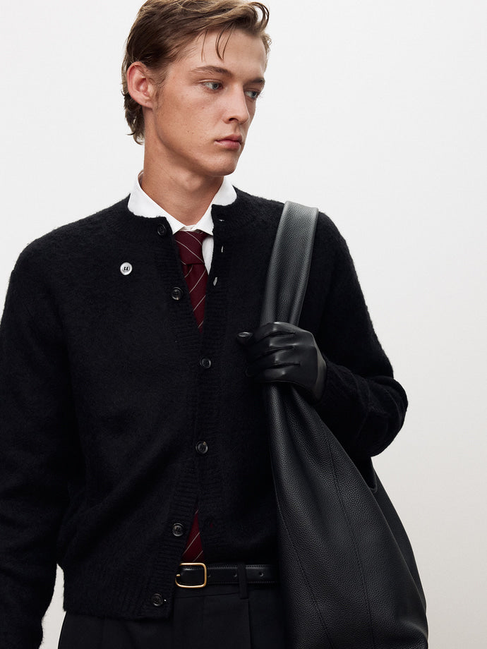 Tonywack - Alpaca Mohair Crew-Neck Cardigan (Black) product image 6 | TRAB K-Fashion Australia