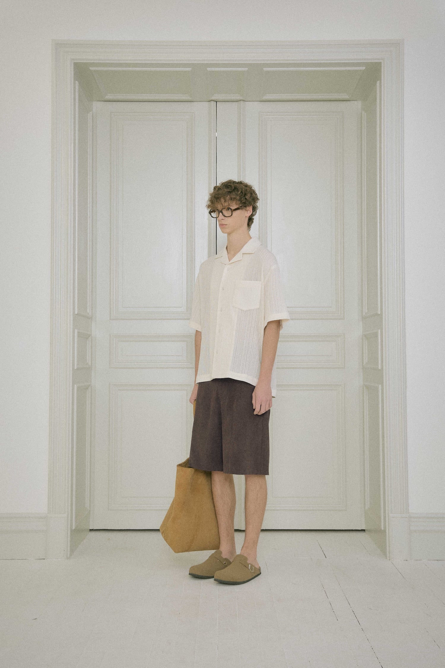 STU - Back Raglan Embo Stripe Shirt (Ivory) product image 2 | TRAB K-Fashion Australia