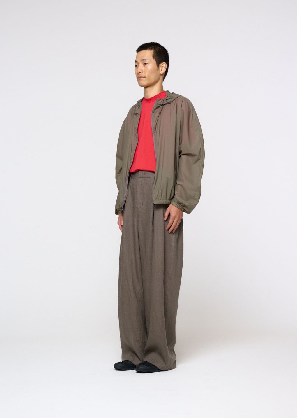Amomento - Nylon Raglan Hooded Jumper (Khaki) product image 3 | TRAB K-Fashion Australia