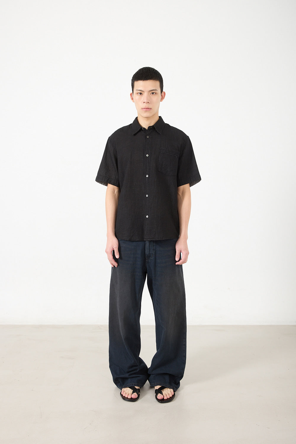 Hatchingroom - Shadow Check Shirt Glen Check (Black) product image 10 | TRAB K-Fashion Australia