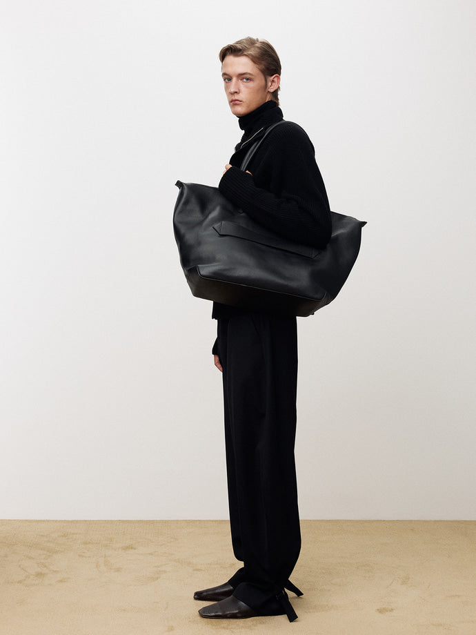 Tonywack - Wool Twill Curved-Leg Strap Trousers (Black) product image 3 | TRAB K-Fashion Australia