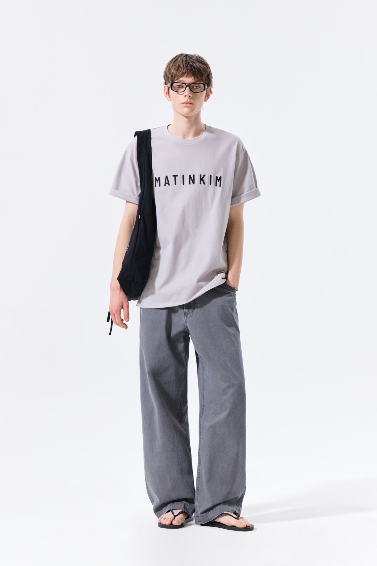 Matin Kim - Side Tab Washed Cotton Pants (Charcoal) product image 10 | TRAB K-Fashion Australia