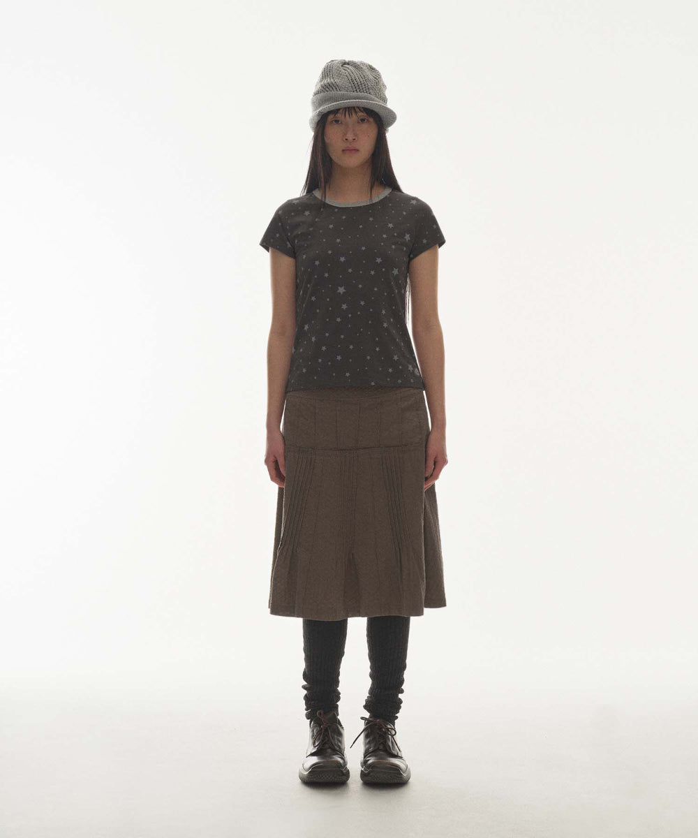 Coyseio - Flower Pintuck Skirt (Brown) product image 4 | TRAB K-Fashion Australia